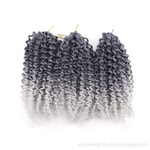 3pcs/pack Marley Twist Braiding Hair Kinky Curl 8 Inch Ombre Mali Bob Curly Soft Synthetic Crochet Curly Braiding Hair Extention